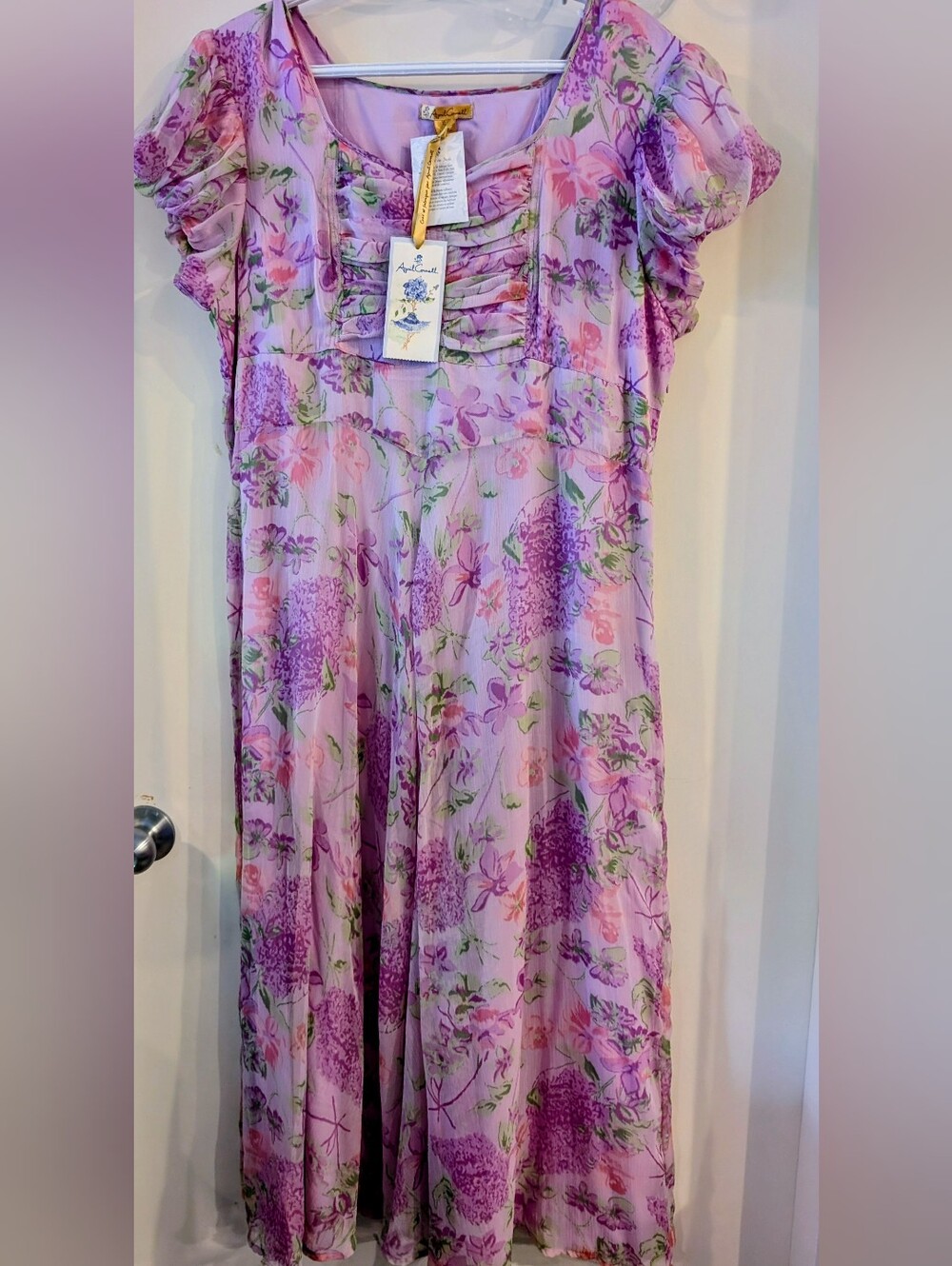 April Cornell Lavender Floral Cotton Dress
